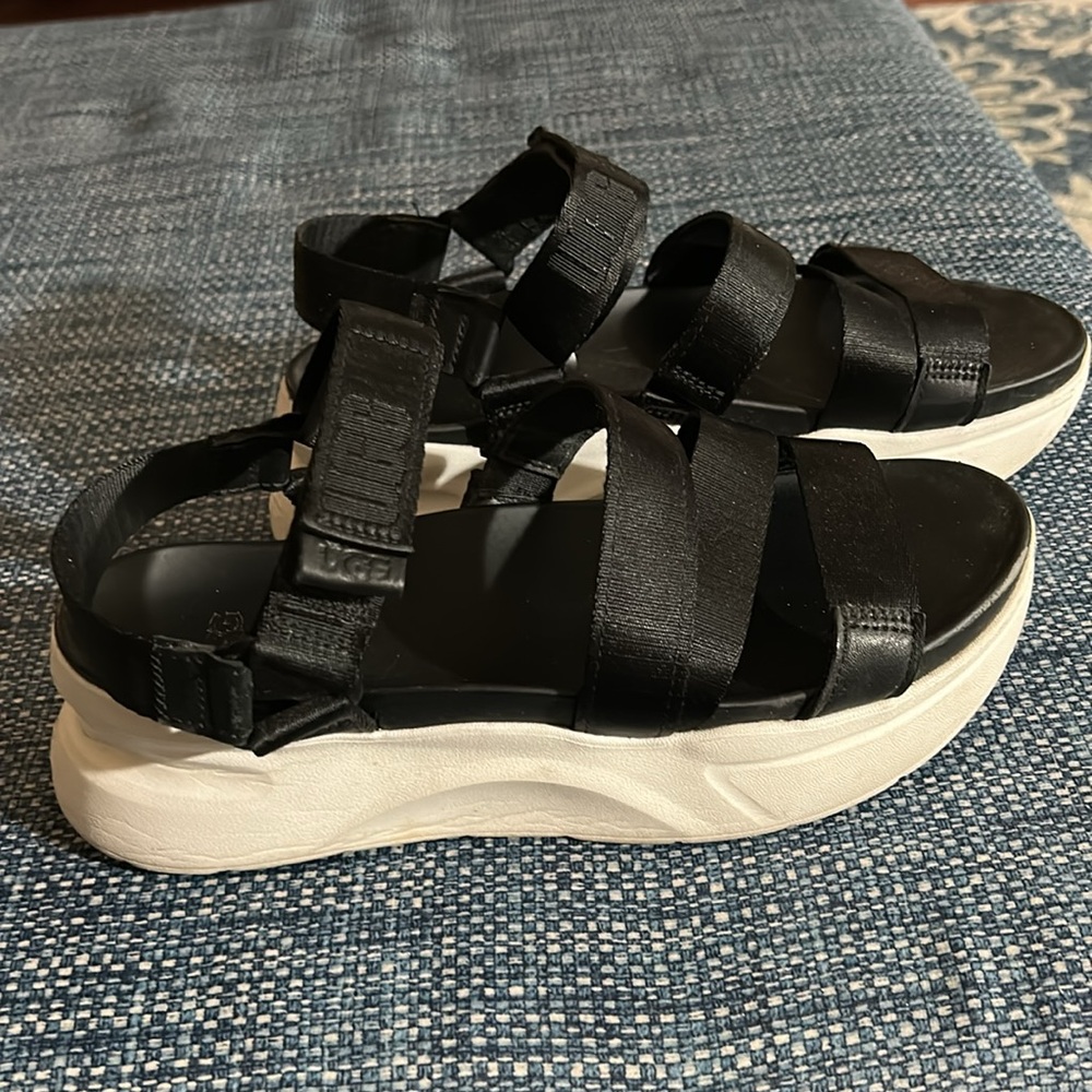 Black Ugg Platform Sandals SZ 8.5 - Picture 3 of 8